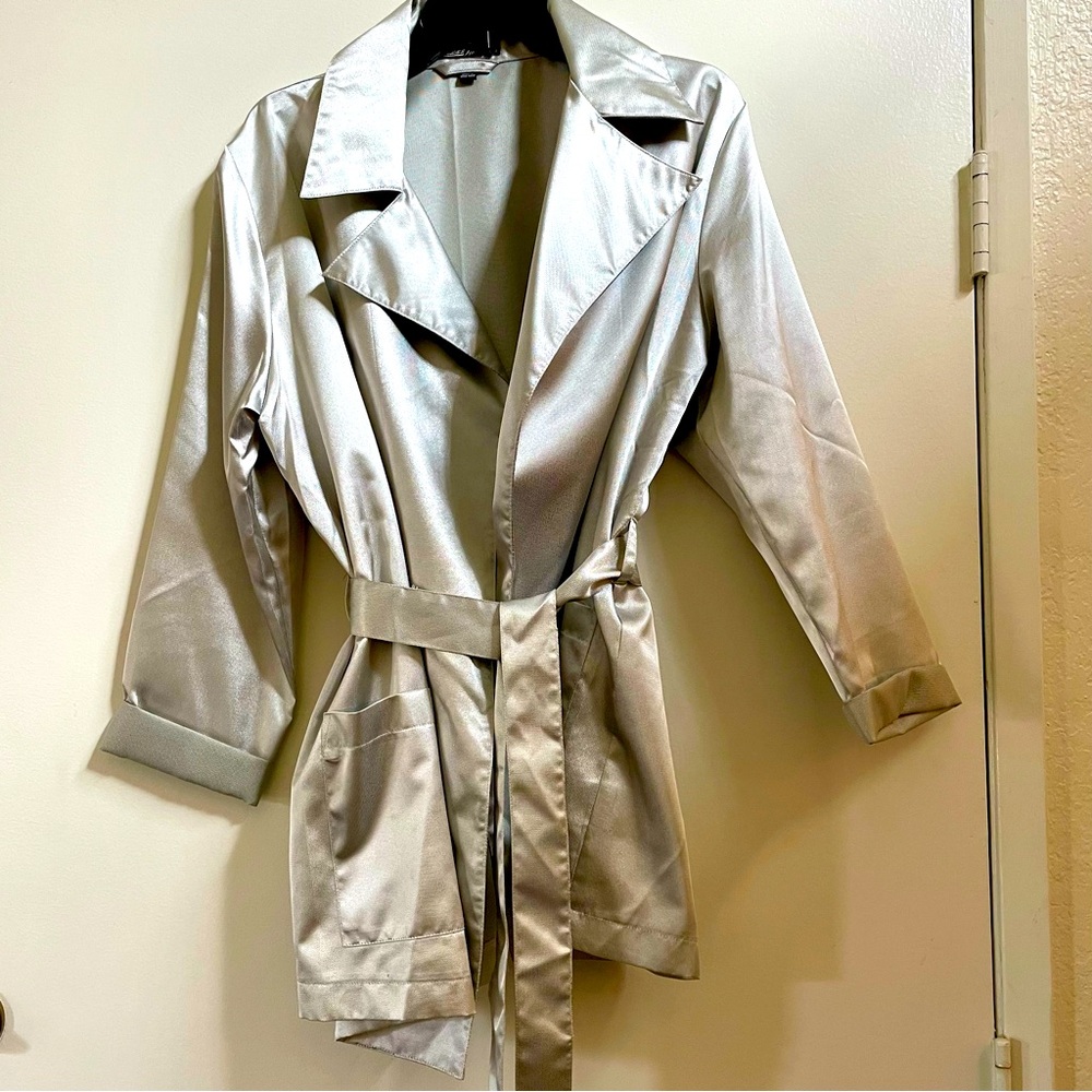 Vintage Guess Jacket, Metallic Sliver